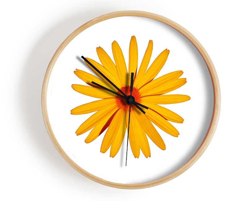 Yellow Daisy Face Clock - Wallart-Direct UK