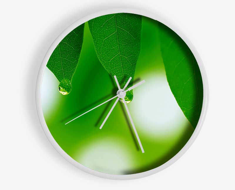 Trio Dewdrop Leaf Clock - Wallart-Direct UK