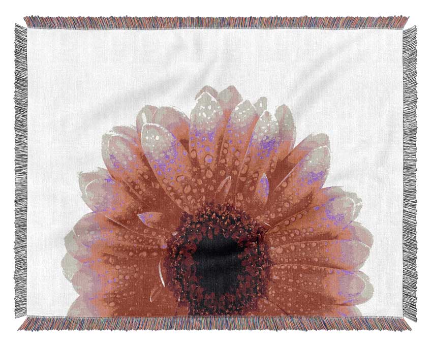 Pink Petal Dew Drop Gerbera Woven Blanket