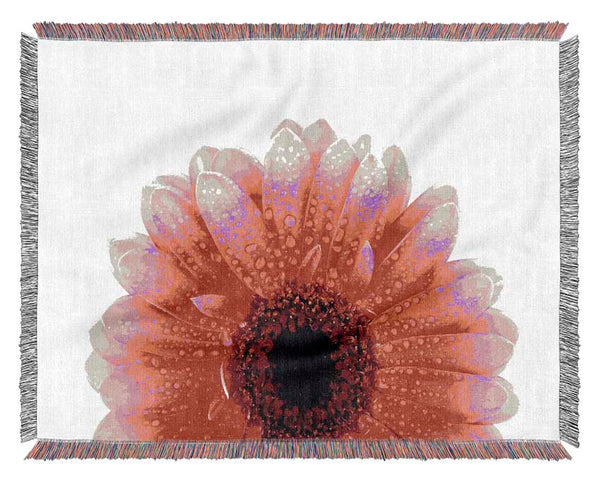 Pink Petal Dew Drop Gerbera Woven Blanket