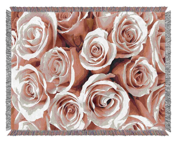 Special Pink Roses Woven Blanket