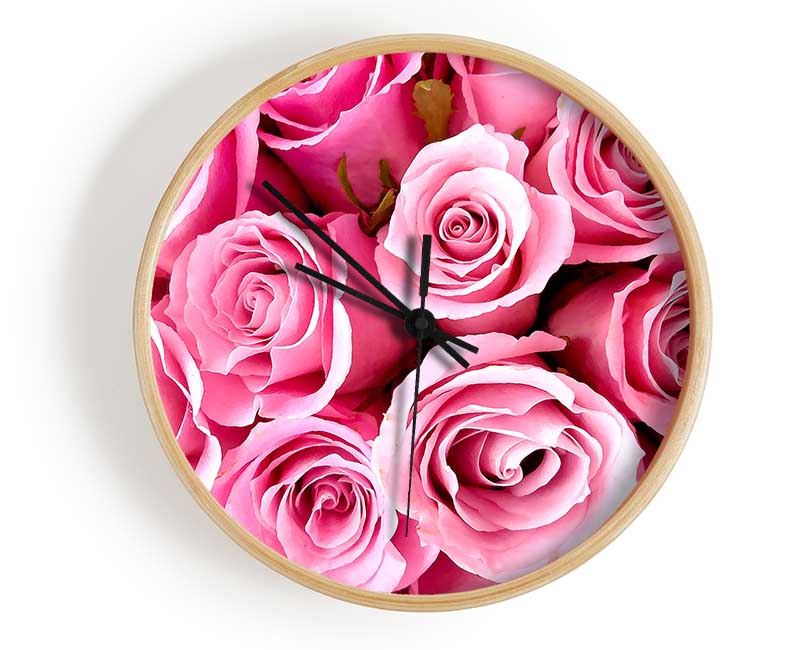 Special Pink Roses Clock - Wallart-Direct UK