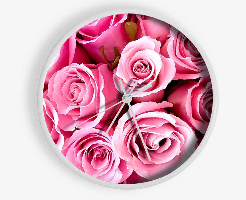 Special Pink Roses Clock - Wallart-Direct UK