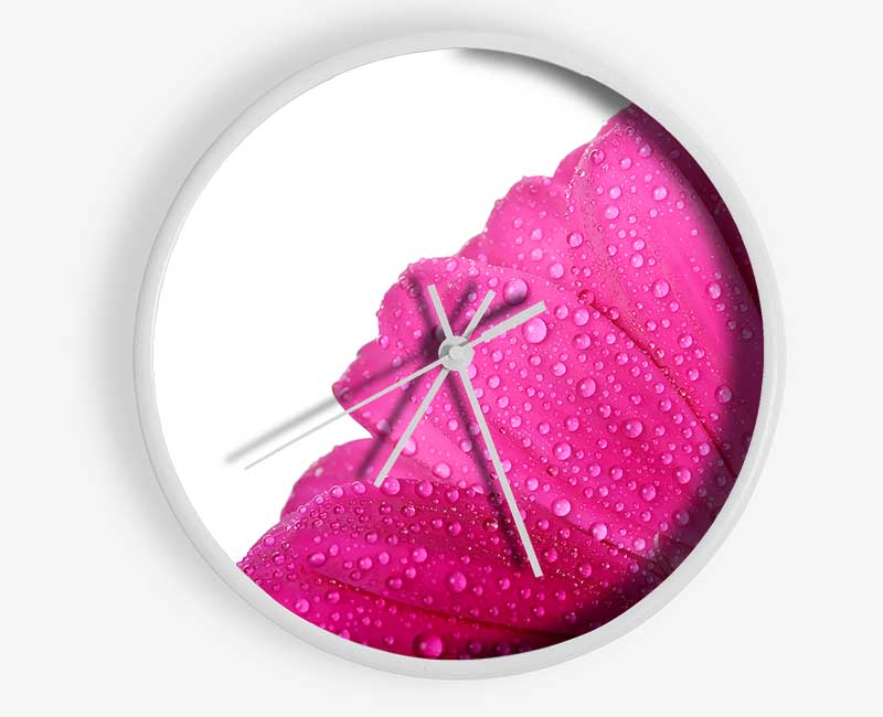 Pink Dewdrop Petals Clock - Wallart-Direct UK