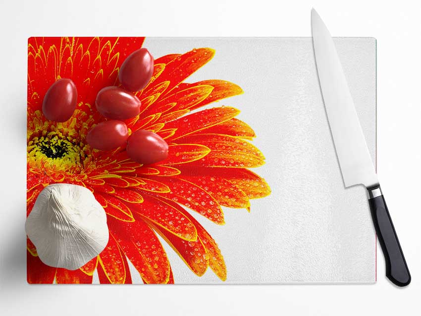 Lava Petals Glass Chopping Board