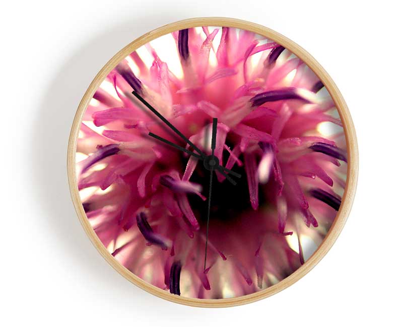 Pink Flower Head Explosion Clock - Wallart-Direct UK