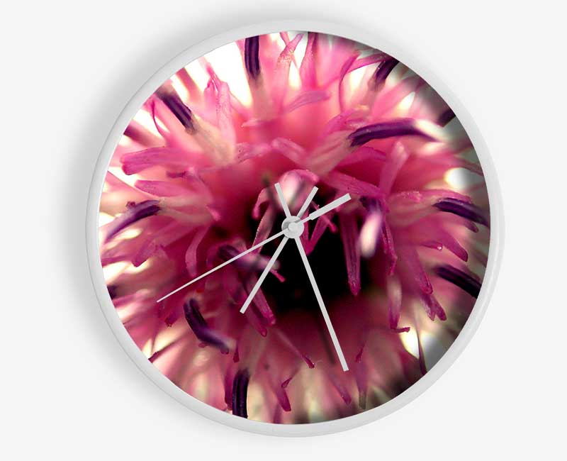 Pink Flower Head Explosion Clock - Wallart-Direct UK