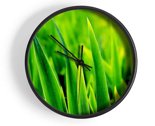 Green Leaf Shafts Clock - Wallart-Direct UK