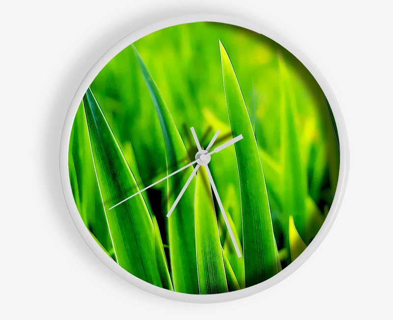 Green Leaf Shafts Clock - Wallart-Direct UK