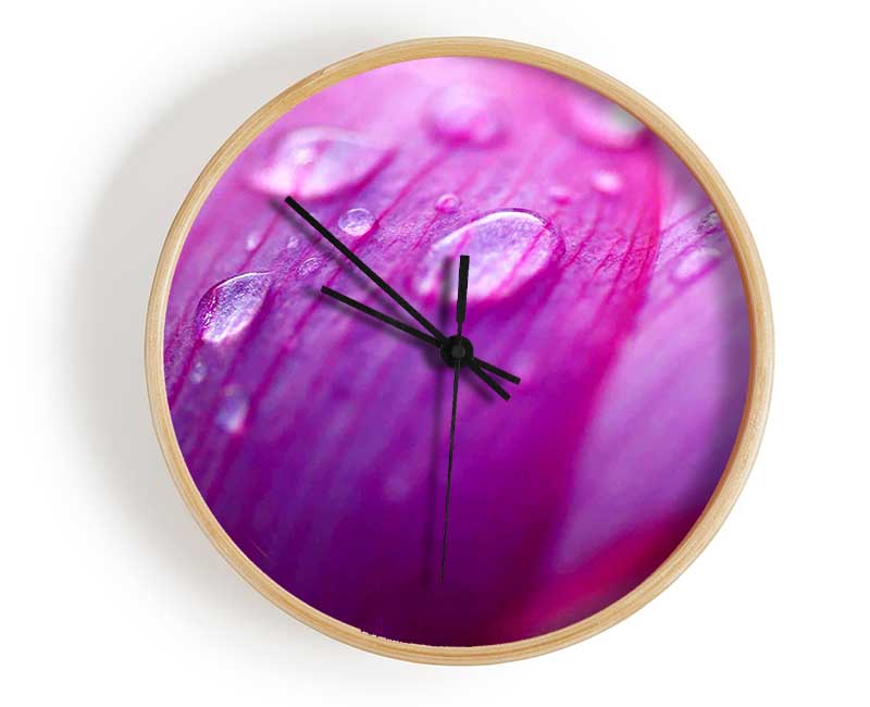 Pink Petal Dewdrop Beauty Clock - Wallart-Direct UK