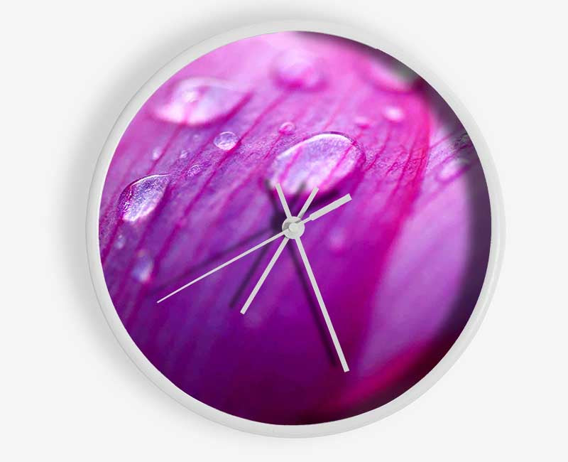 Pink Petal Dewdrop Beauty Clock - Wallart-Direct UK