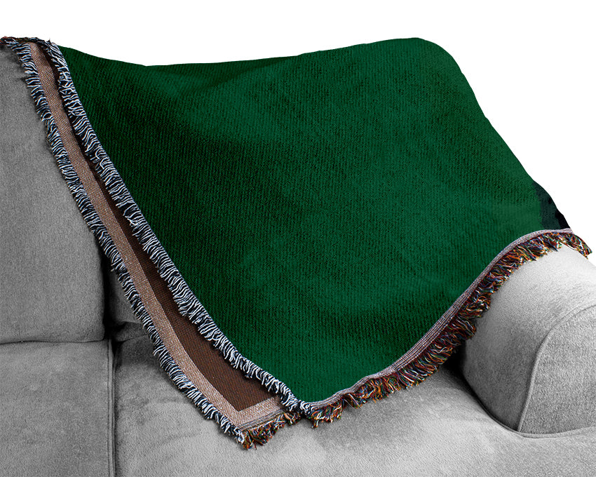 Jagged Green Leaves Woven Blanket