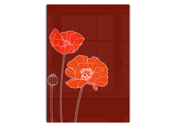 Red Poppies On Chocolate