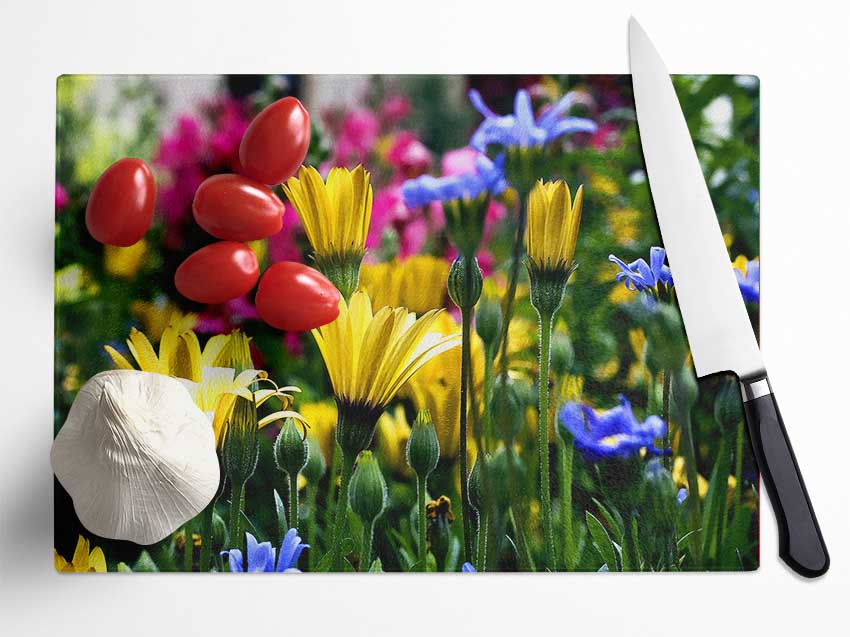 Vail Flowers In Colorado Glass Chopping Board