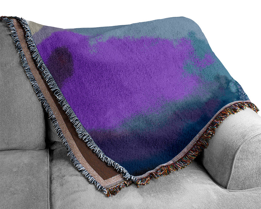 Blue Petal Water Droplet Woven Blanket