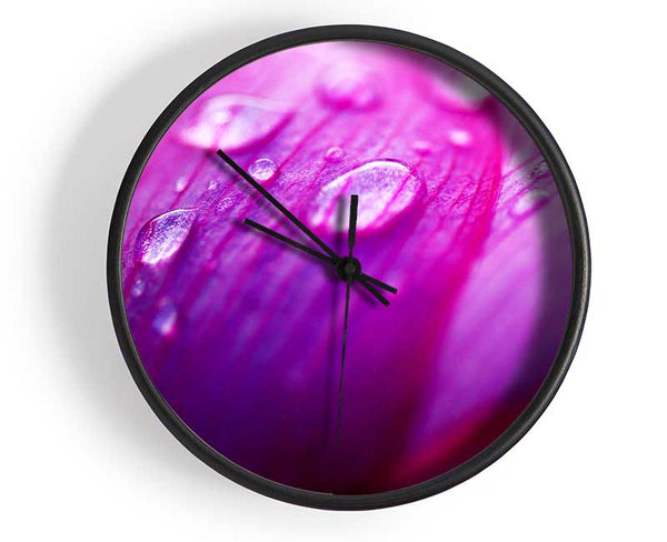 Pink Petal Dew Clock - Wallart-Direct UK