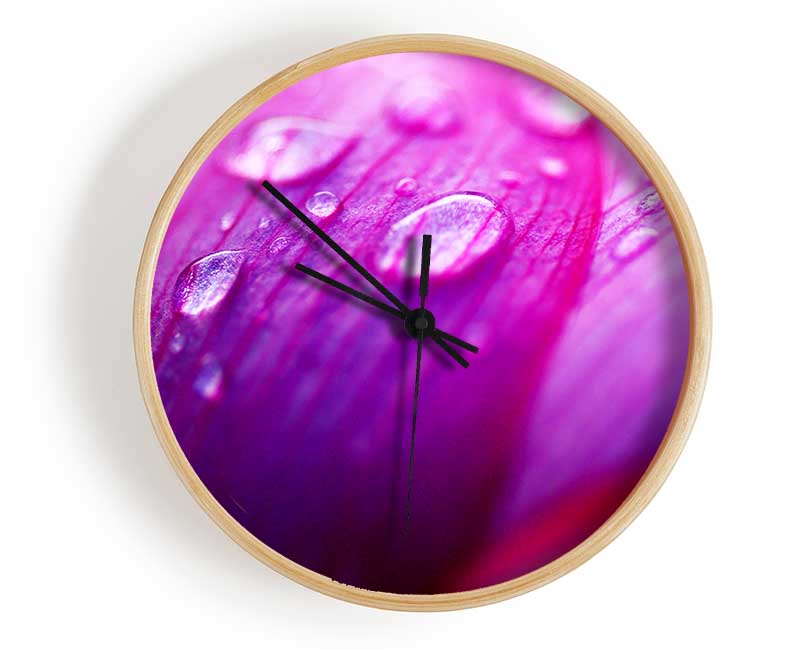 Pink Petal Dew Clock - Wallart-Direct UK