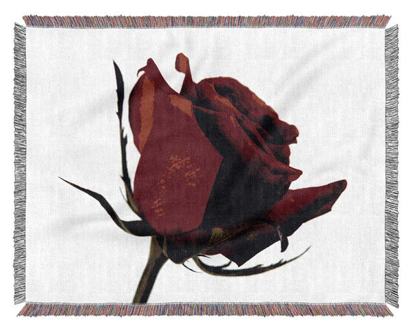 Single Red Rose Woven Blanket