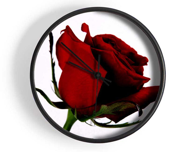 Single Red Rose Clock - Wallart-Direct UK