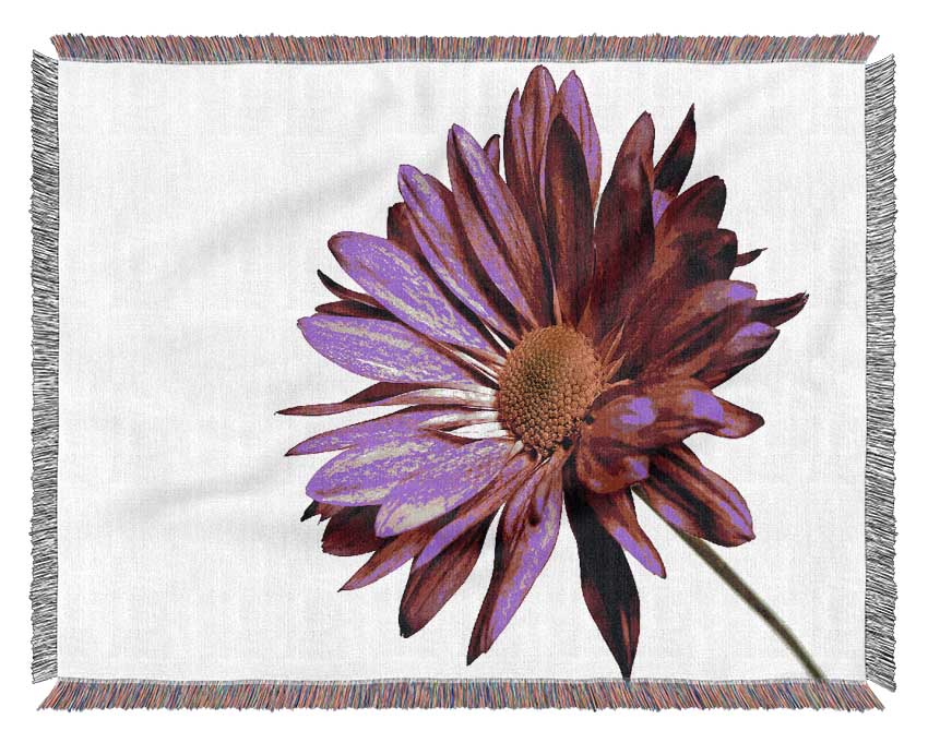 Single Cerise Daisy Woven Blanket