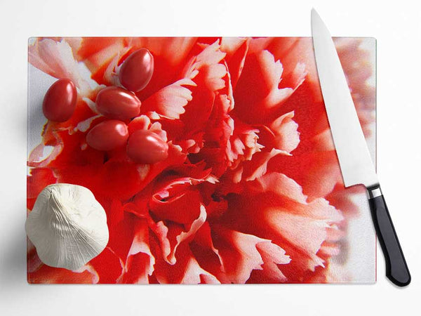 Vivid Pink Carnation Glass Chopping Board