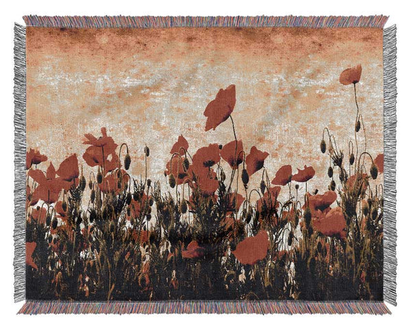 Poppy Field Golden Skys Woven Blanket