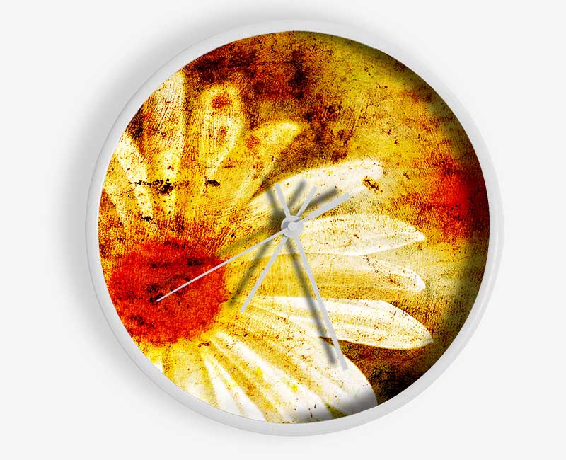 Yellow Daisy Splash Clock - Wallart-Direct UK