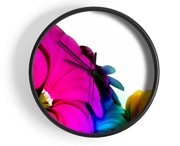 Colourful Vibrant Petals Clock - Wallart-Direct UK