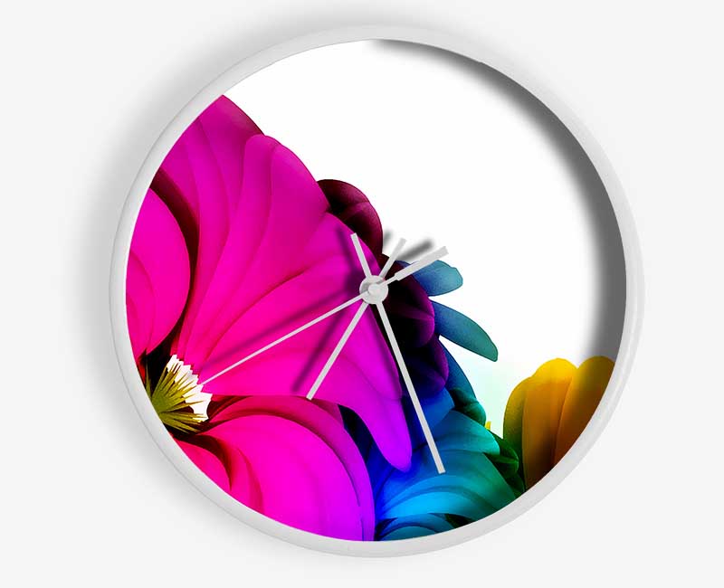 Colourful Vibrant Petals Clock - Wallart-Direct UK