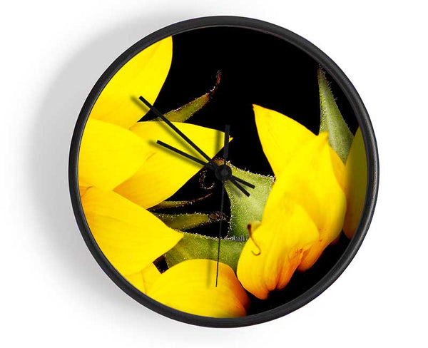 Close-Up Of A Yellow Sunflowers Clock - Wallart-Direct UK