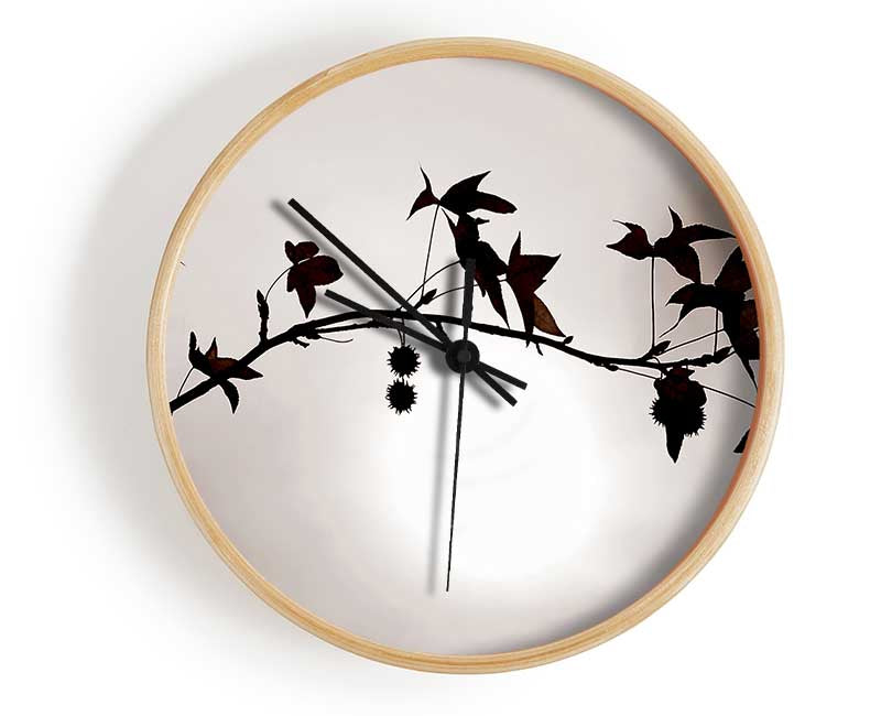 Cocoa Leaves n Berries In Sunlight Clock - Wallart-Direct UK