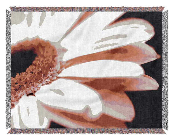 Pink Gerbera Close-Up Woven Blanket