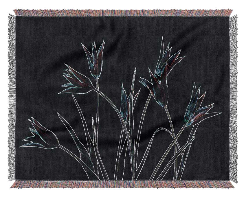 Abstarct Neon Floral 31 Woven Blanket