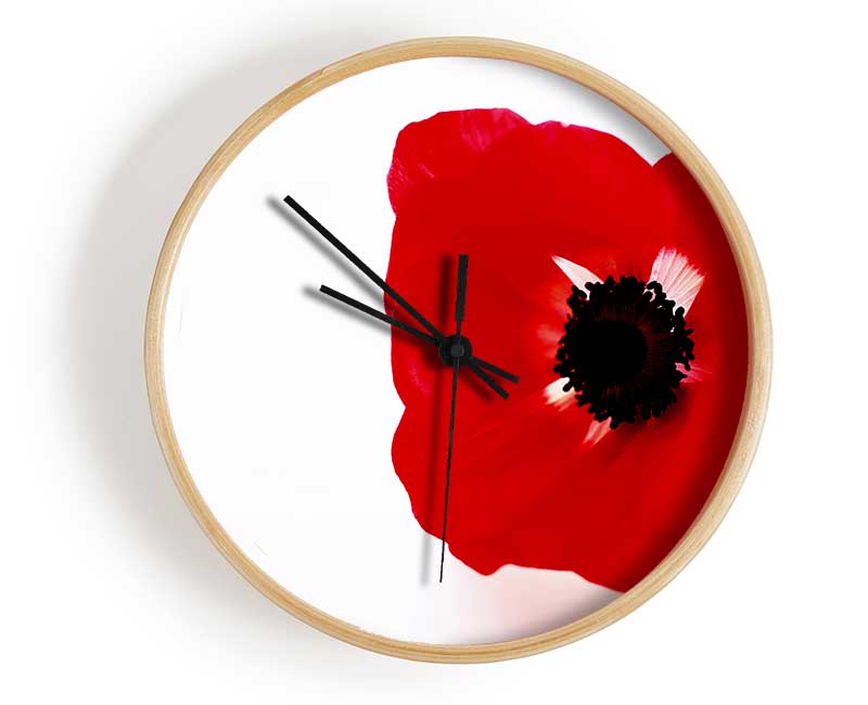 Red Poppy Centre Clock - Wallart-Direct UK