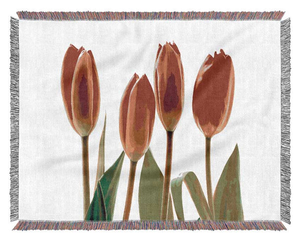 Red Tulip Quads Woven Blanket