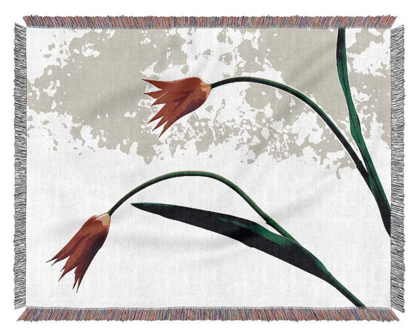 Twin Fire Tulips Woven Blanket