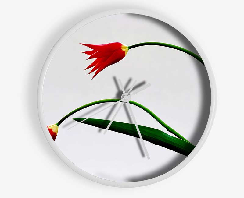 Twin Fire Tulips Clock - Wallart-Direct UK