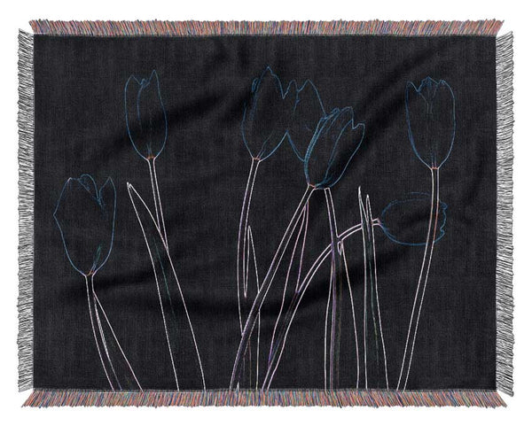 Abstarct Neon Floral 23 Woven Blanket