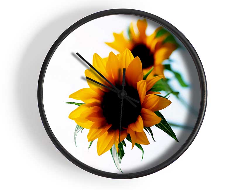 Yellow Sunflower Duo Clock - Wallart-Direct UK