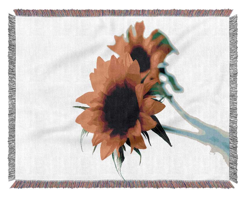 Yellow Sunflower Duo Woven Blanket