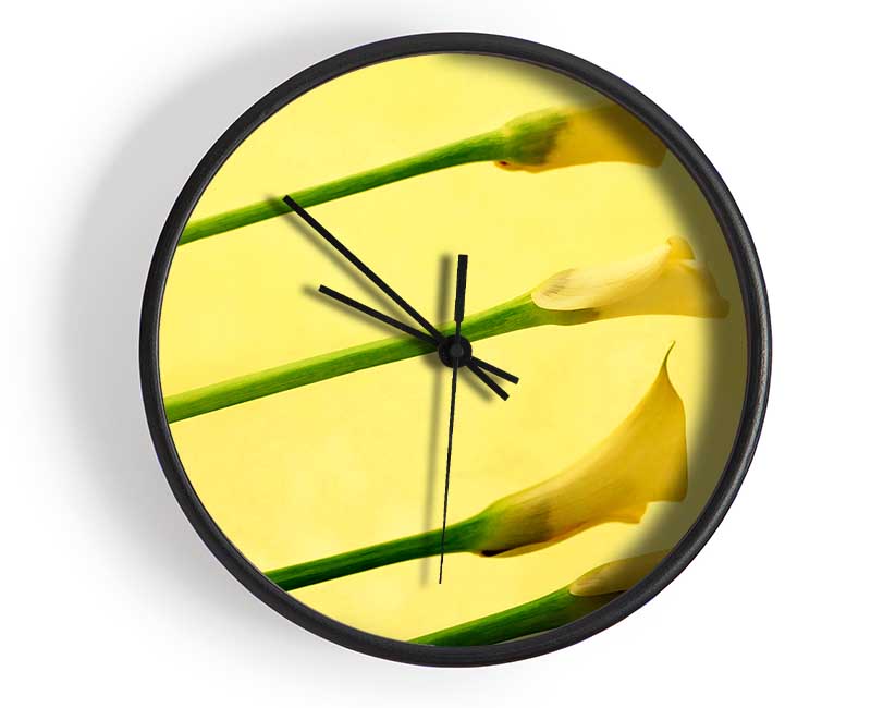 Yellow Trumpet Flowers Clock - Wallart-Direct UK