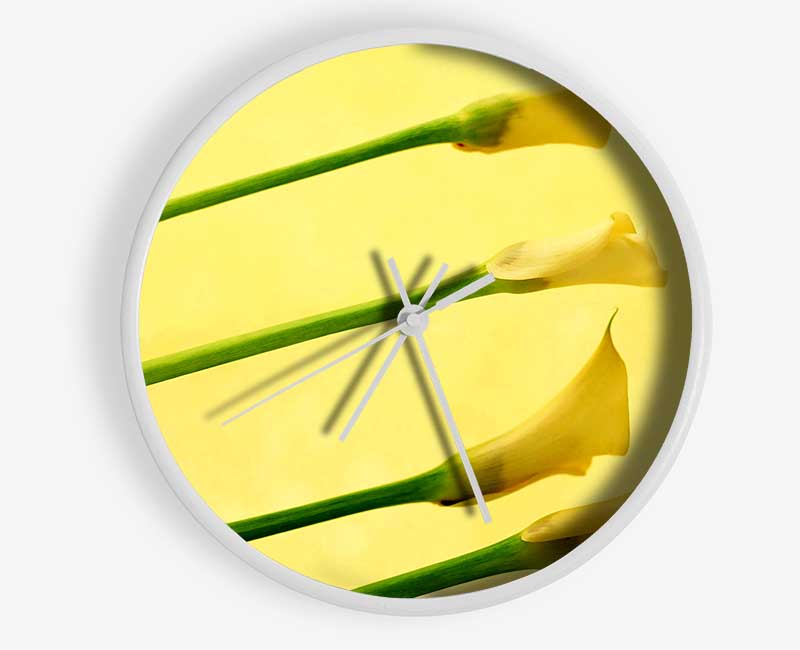 Yellow Trumpet Flowers Clock - Wallart-Direct UK