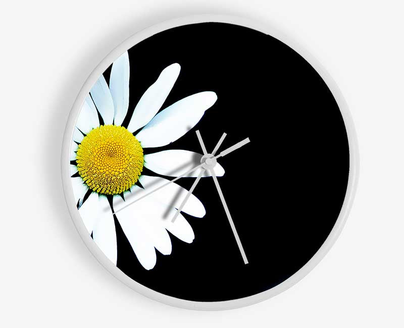 Single White Daisy Clock - Wallart-Direct UK