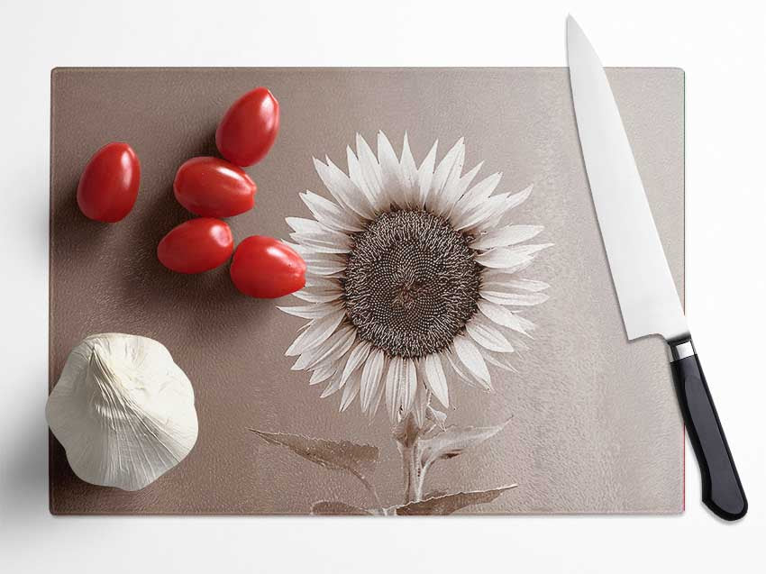 Sunflower Chocolate Glass Chopping Board