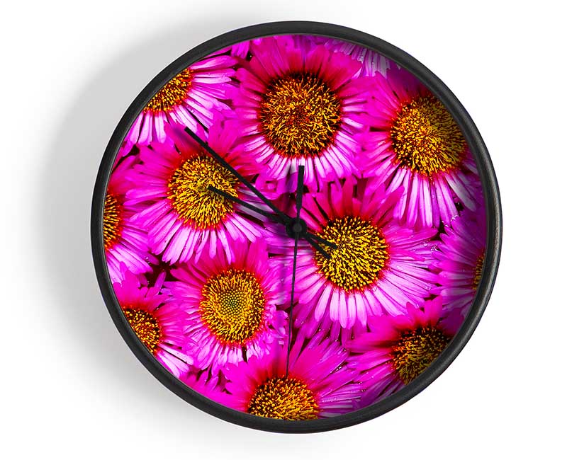 Sea Of Pink Flowers Clock - Wallart-Direct UK