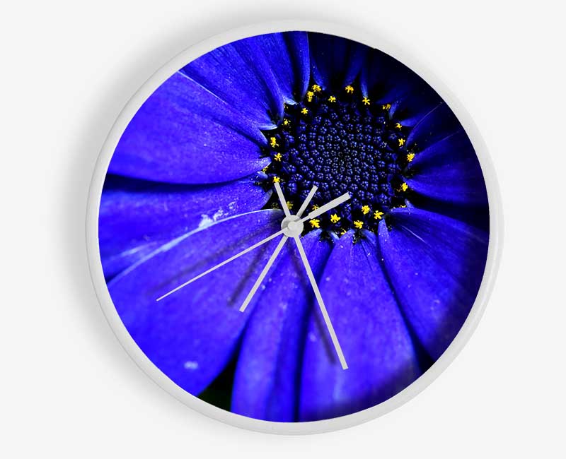 Electric Blue Petals Clock - Wallart-Direct UK