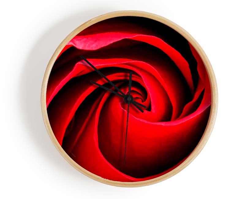 Red Rose Silk Clock - Wallart-Direct UK