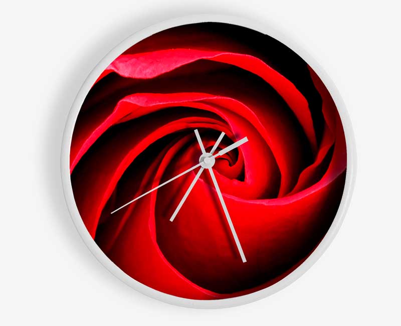 Red Rose Silk Clock - Wallart-Direct UK