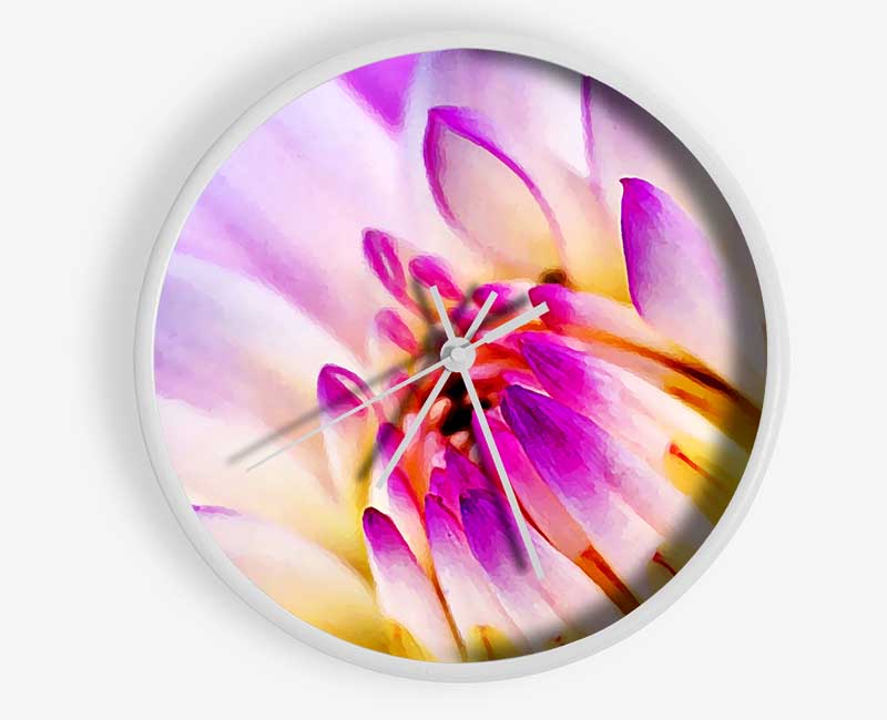 Stunning Pink Yellow Water Lily Clock - Wallart-Direct UK