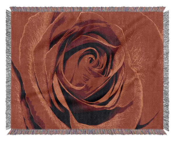 Red Rose Centre Woven Blanket